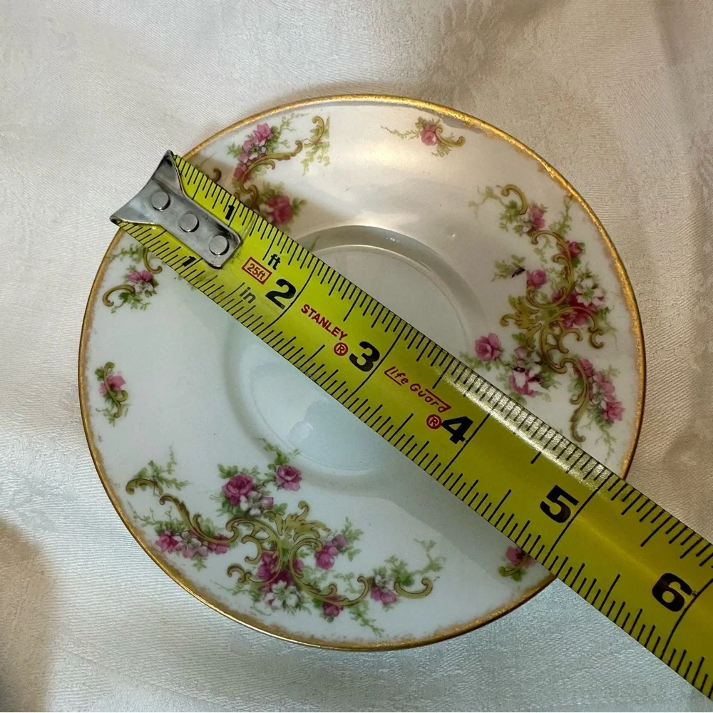 Antique Limoges Custard Cups (4) with Underplates (7)